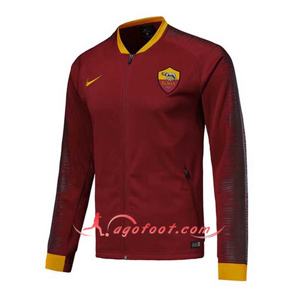 Nouveau Veste De Foot AS Roma Bordeaux Floqué 2018 2019