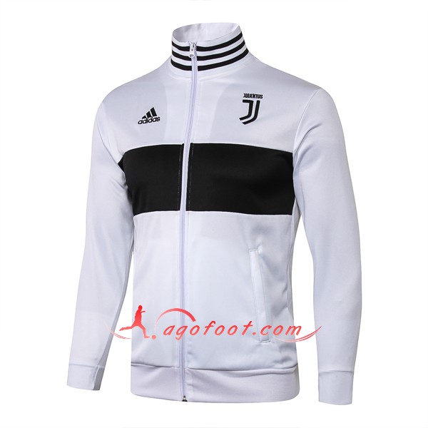 Nouveau Veste De Foot Juventus Blanc Noir Floqué 2018 2019