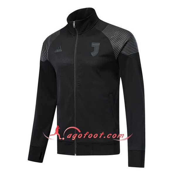 Nouveau Veste De Foot Juventus Noir -02 Floqué 2018 2019