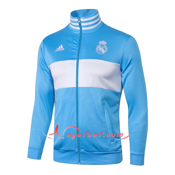 Nouveau Veste De Foot Real Madrid Bleu Blanc Floqué 2018 2019