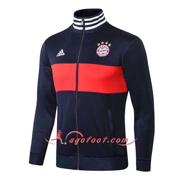 Nouveau Veste De Foot Bayern Munich Bleu Rouge Floqué 2018 2019