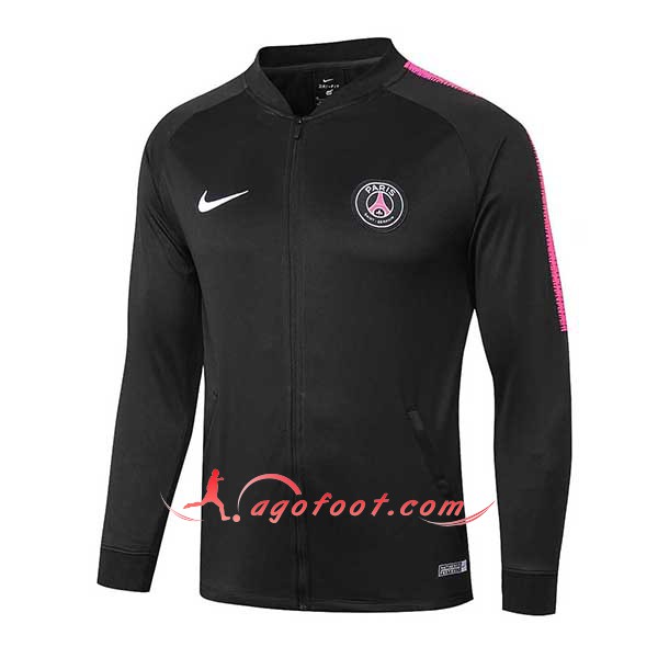Nouveau Veste De Foot PSG Noir Floqué 2018 2019