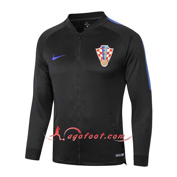 Nouveau Veste De Foot Croatie Noir Floqué 2018 2019