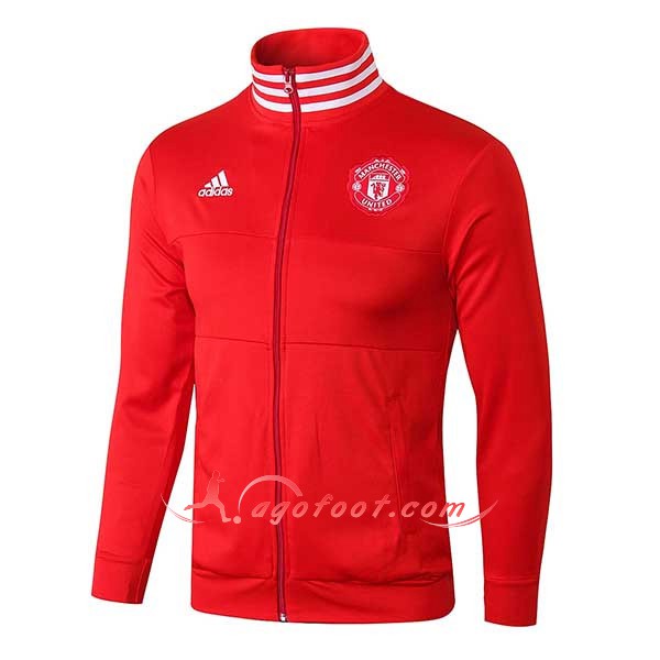 Nouveau Veste De Foot Manchester United Rouge High Collar Floqué 2018 2019