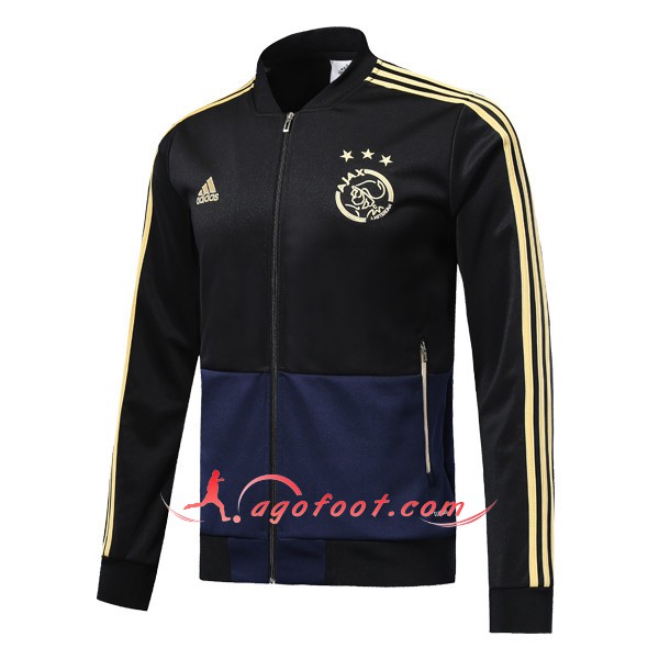 Nouveau Veste De Foot AFC Ajax Noir Floqué 2018 2019