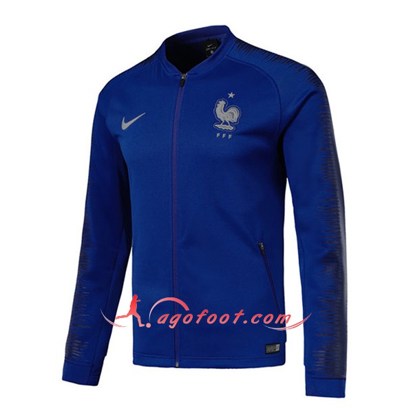 Nouveau Veste De Foot France Bleu Floqué 2018 2019