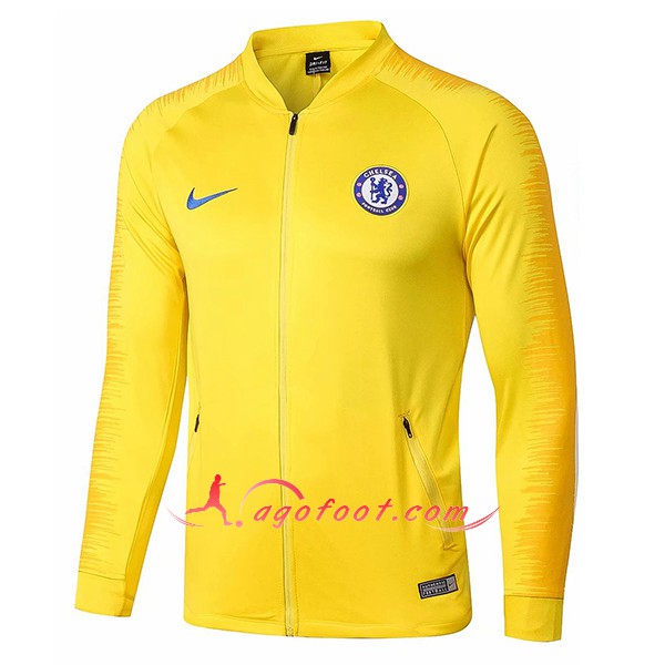 Nouveau Veste De Foot FC Chelsea Jaune Floqué 2018 2019