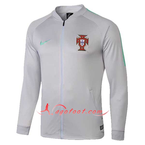 Nouveau Veste De Foot Portugal Gris Floqué 2018 2019