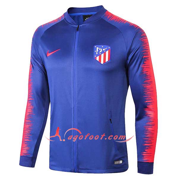 Nouveau Veste De Foot Atletico Madrid Bleu Rouge Floqué 2018 2019