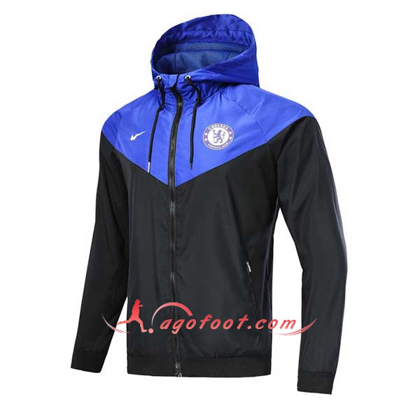Nouveau Veste De Foot FC Chelsea Noir Bleu Floqué 2018 2019