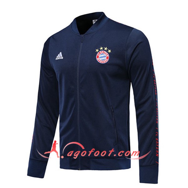 Nouveau Veste De Foot Bayern Munich Bleu Fonce 2019 2020