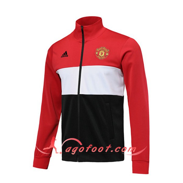 Nouveau Veste De Foot Man Utd Rouge Blanc Noir 2019 2020