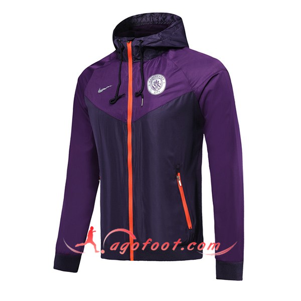 Nouveau Veste De Foot Sweat A Capuche Manchester City Pourpre 2019 2020