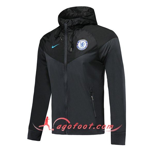 Nouveau Veste De Foot Sweat A Capuche FC Chelsea Noir 2019 2020