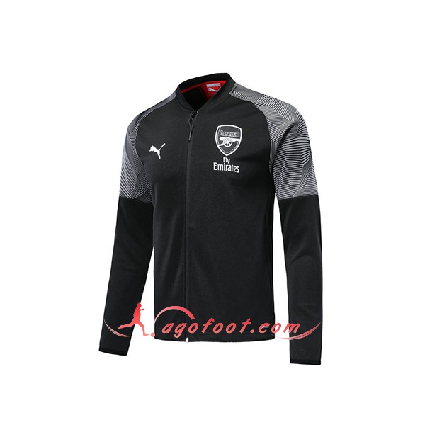 Nouveau Veste De Foot Arsenal Noir Floqué 2019 2020