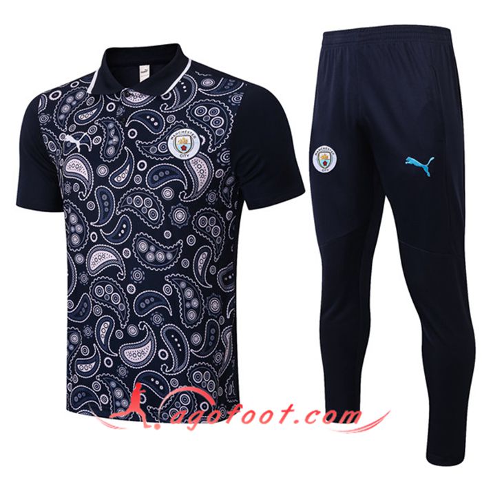 Ensemble Polo Manchester City + Pantalon Noir 2020/2021