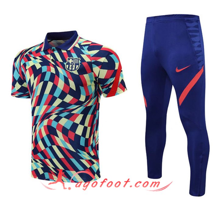 Ensemble Polo FC Barcelone + Pantalon Bleu/Rouge 2020/2021