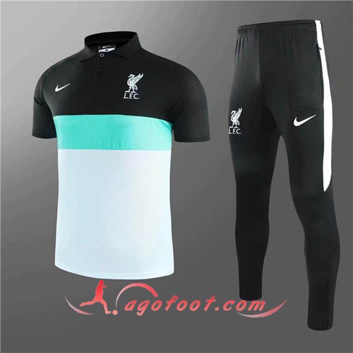 Ensemble Polo FC Liverpool + Pantalon Blanc/Noir 2020/2021