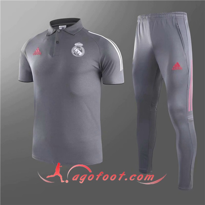 Ensemble Polo Real Madrid + Pantalon Gris 2020/2021