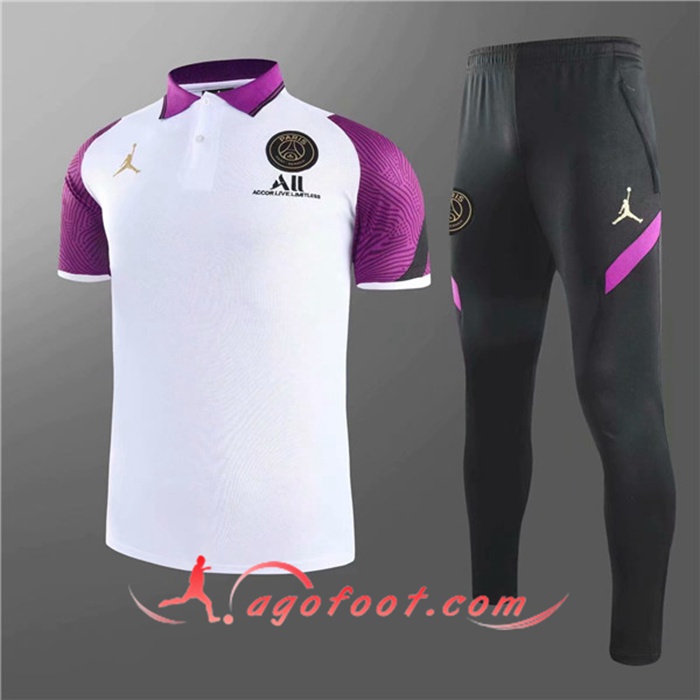 Ensemble Polo Paris PSG + Pantalon Blanc 2020/2021