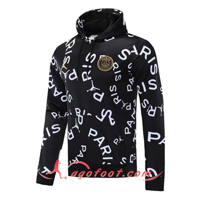 Sweatshirt Training Capuche Jordan PSG Noir 2020/2021