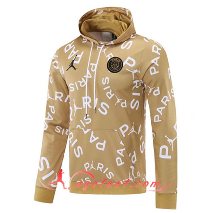 Sweatshirt Training Capuche Jordan PSG Jaune 2020/2021