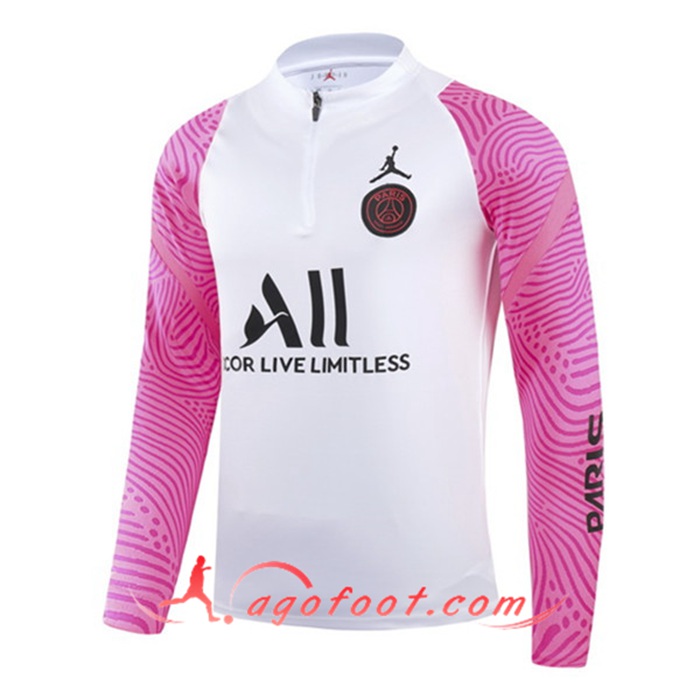 Sweatshirt Training Jordan PSG Blanc/Rose 2020/2021