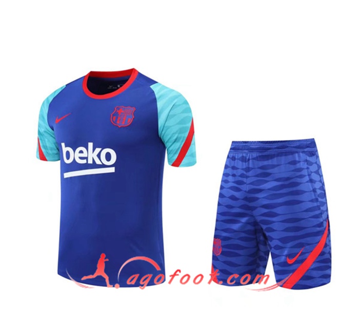 Ensemble Training T-Shirts FC Barcelone + Shorts Bleu 2020/2021