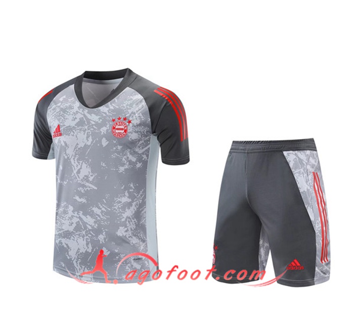Ensemble Training T-Shirts Bayern Munich + Shorts Grise 2020/2021
