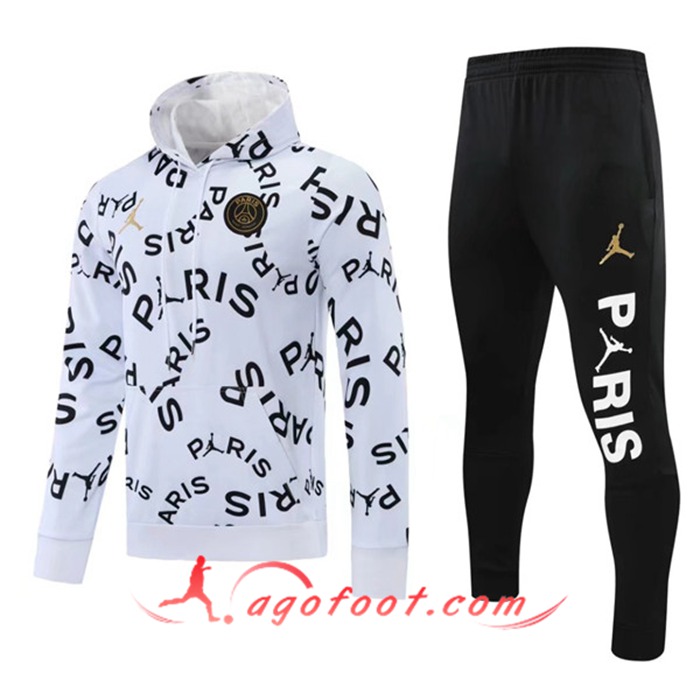 Ensemble Veste A Capuche Veste Survetement Jordan PSG Blanc 2020/2021
