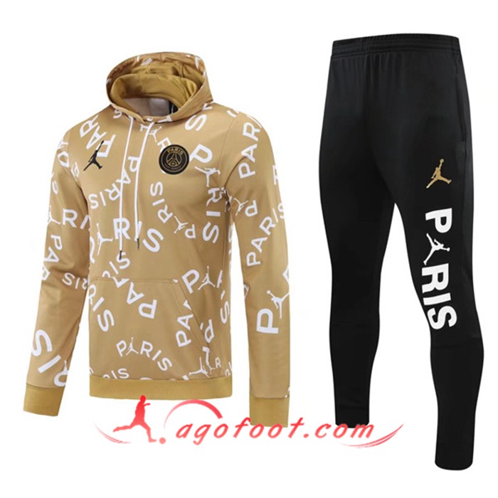 Ensemble Veste A Capuche Veste Survetement Jordan PSG Jaune 2020/2021