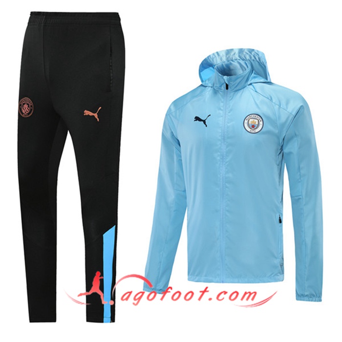 Ensemble Survetement Coupe-vent Manchester City Bleu 2020/2021