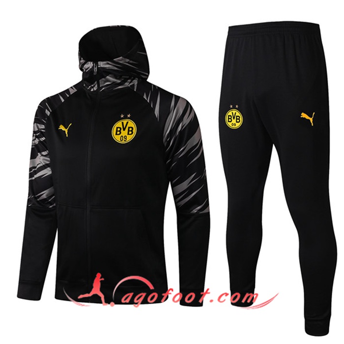 Ensemble Veste A Capuche Veste Survetement Dortmund BVB Noir 2020/2021