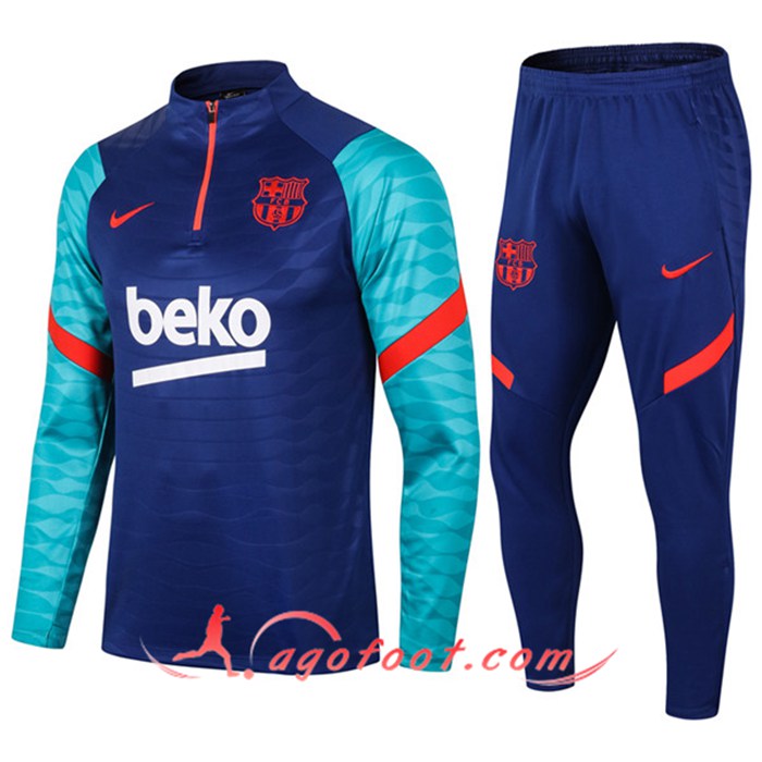 Ensemble Survetement de Foot FC Barcelone Bleu Marin 2020/2021