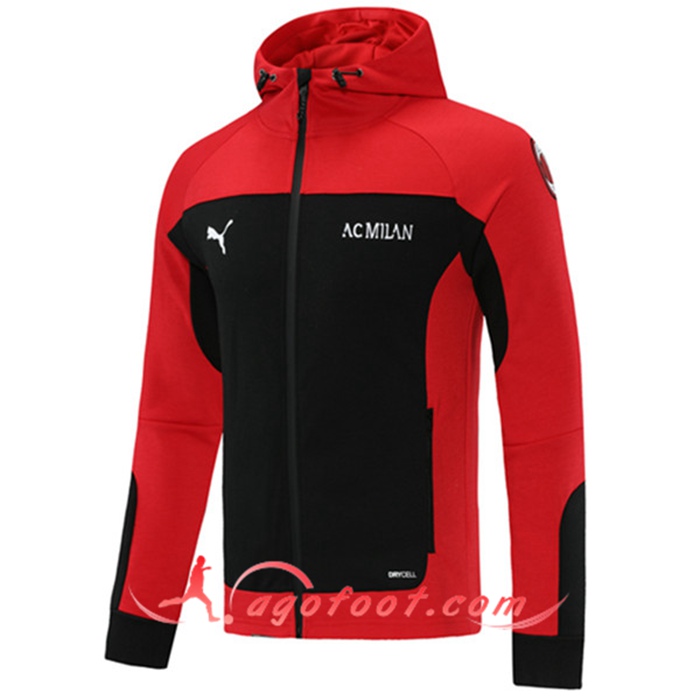 Veste A Capuche Milan AC Rouge/Noir 2020/2021