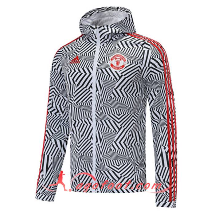 Nouveaux Coupe-Vent Manchester United Noir/Blanc 2020/2021