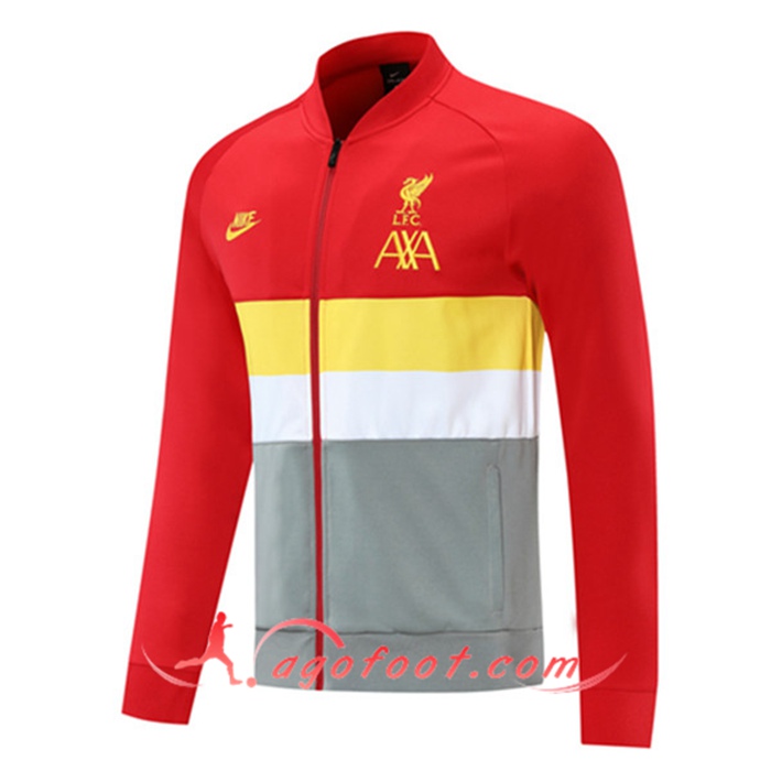 Nouveaux Veste Foot FC Liverpool Rouge/Gris 2020/2021