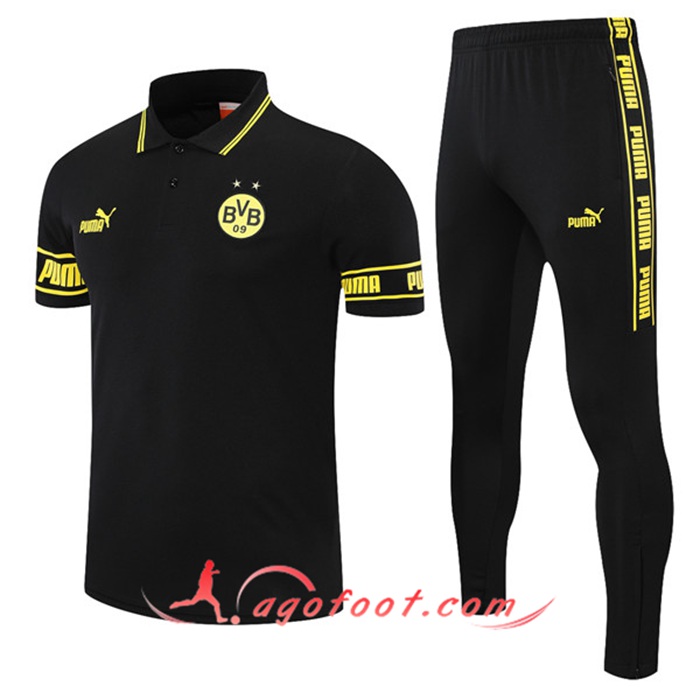 Ensemble Polo Dortmund BVB + Pantalon Noir 2021/2022