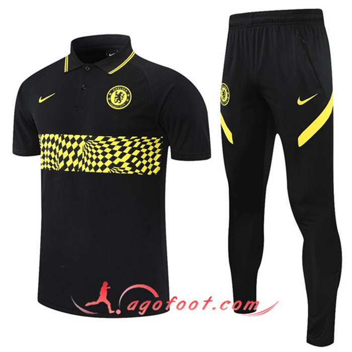 Ensemble Polo FC Chelsea + Pantalon Noir/Jaune 2021/2022