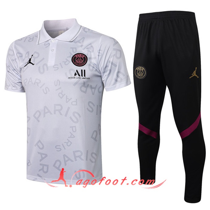 Ensemble Polo Jordan PSG + Pantalon Blanc 2021/2022