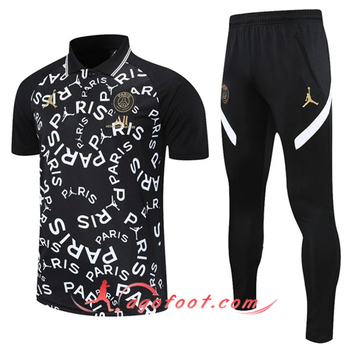 Ensemble Polo Jordan PSG + Pantalon Noir/Blanc 2021/2022