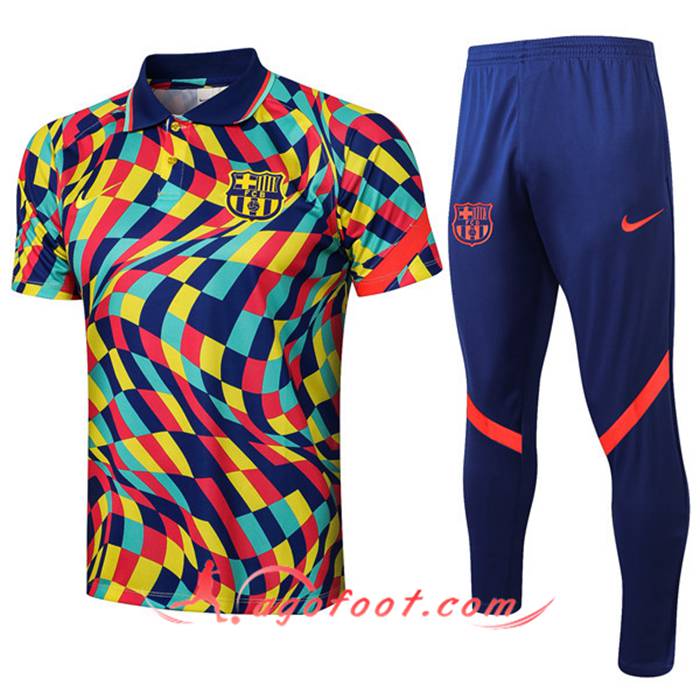 Ensemble Polo FC Barcelone + Pantalon Jaune/Bleu 2021/2022