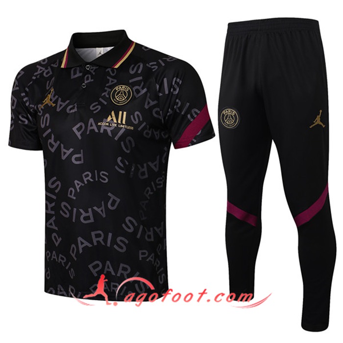 Ensemble Polo Jordan PSG + Pantalon Noir 2021/2022