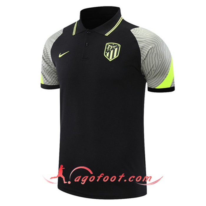 Polo Foot Atletico Madrid Noir 2021/2022