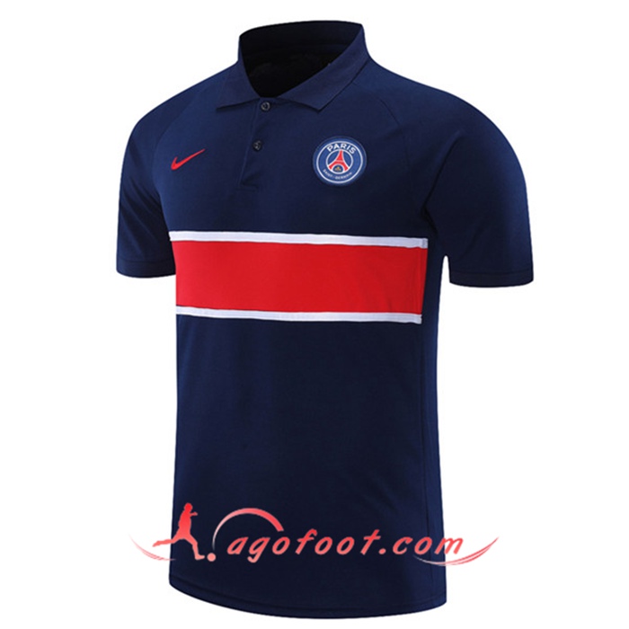 Polo Foot PSG Bleu/Rouge 2021/2022