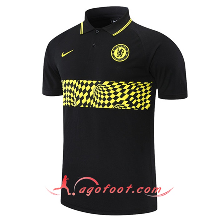 Polo Foot FC Chelsea Noir/Jaune 2021/2022