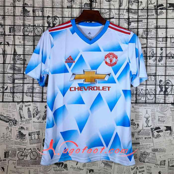 Training T-Shirts Manchester United Blanc/Bleu 2021/2022