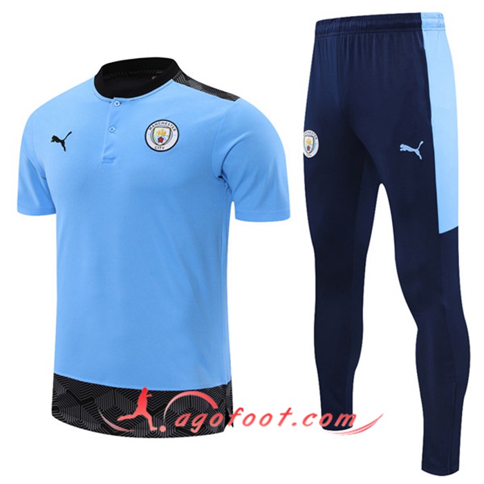 Ensemble Training T-Shirts Manchester City + Pantalon Bleu 2021/2022