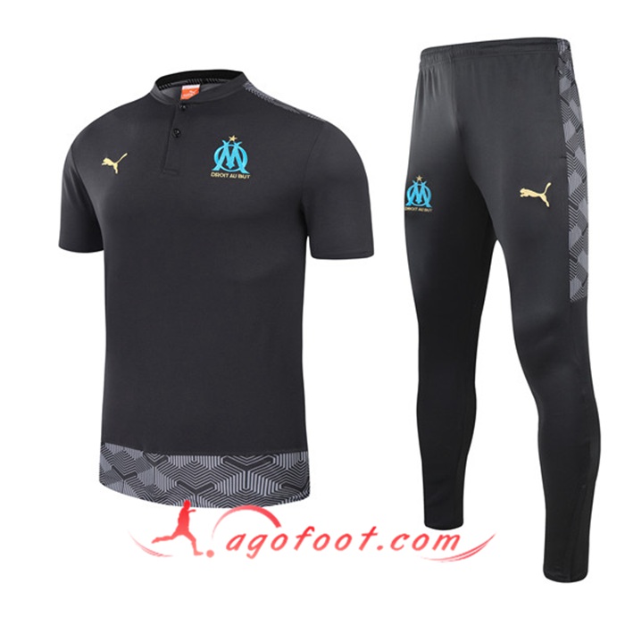 Ensemble Training T-Shirts Marseille OM + Pantalon Noir 2021/2022
