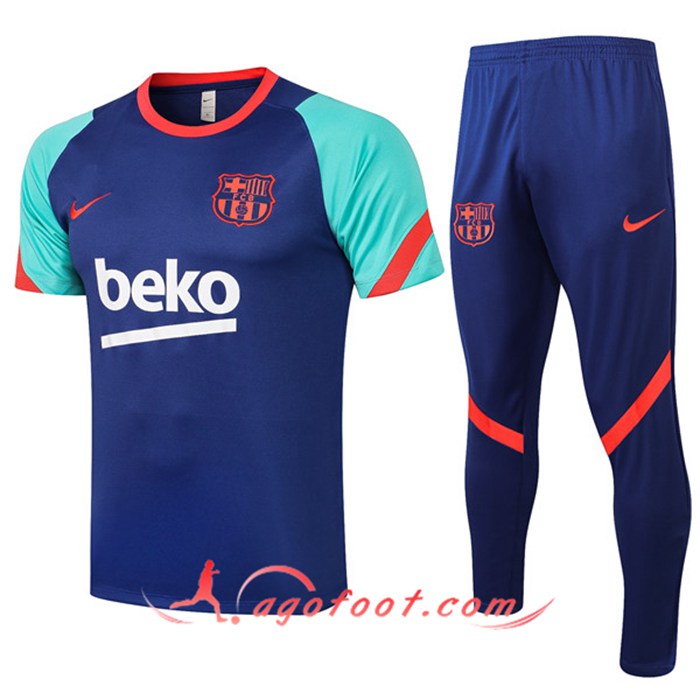 Ensemble Training T-Shirts FC Barcelone + Pantalon Bleu 2021/2022